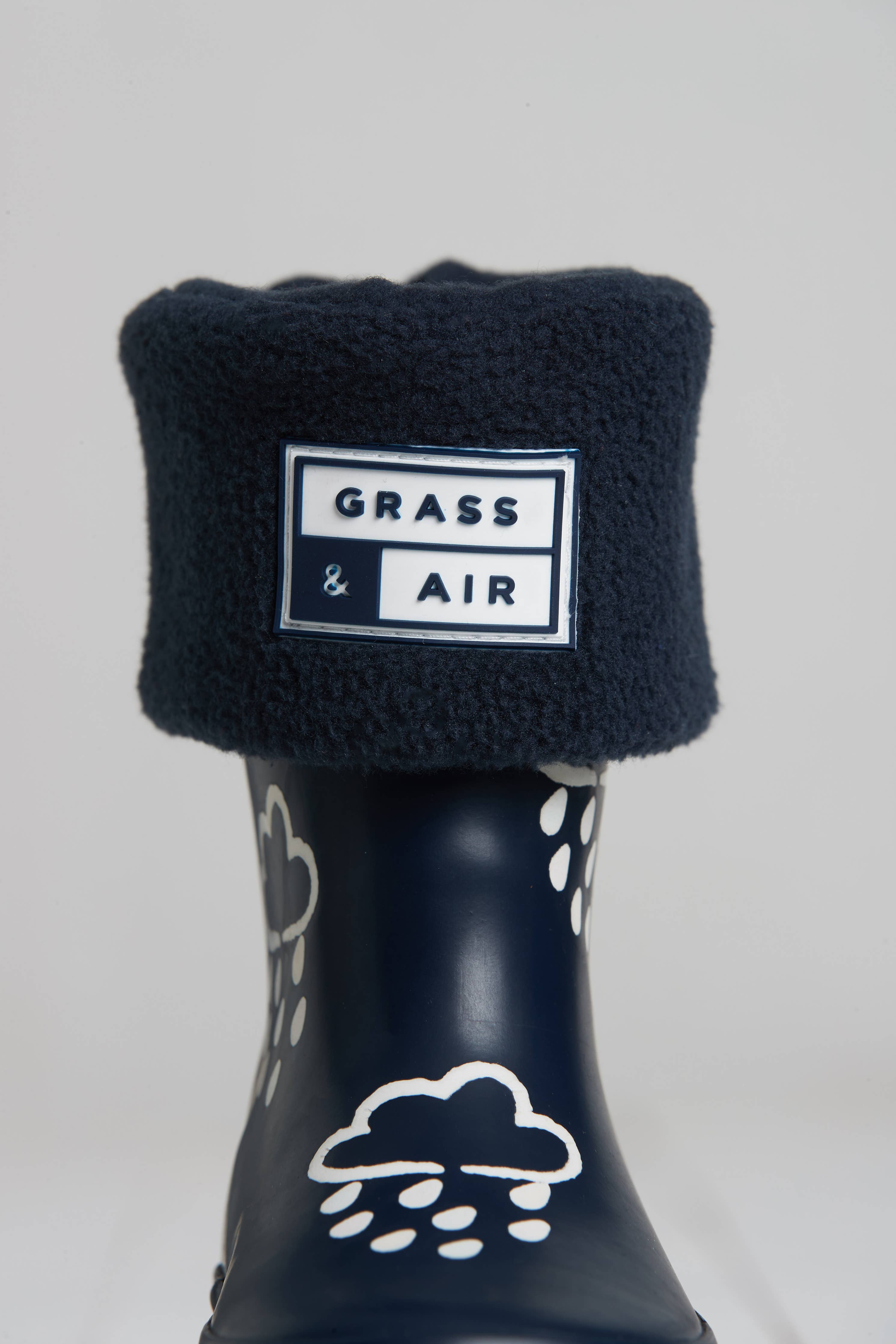Grass & Air - Kids Navy Color-Revealing Rainboots