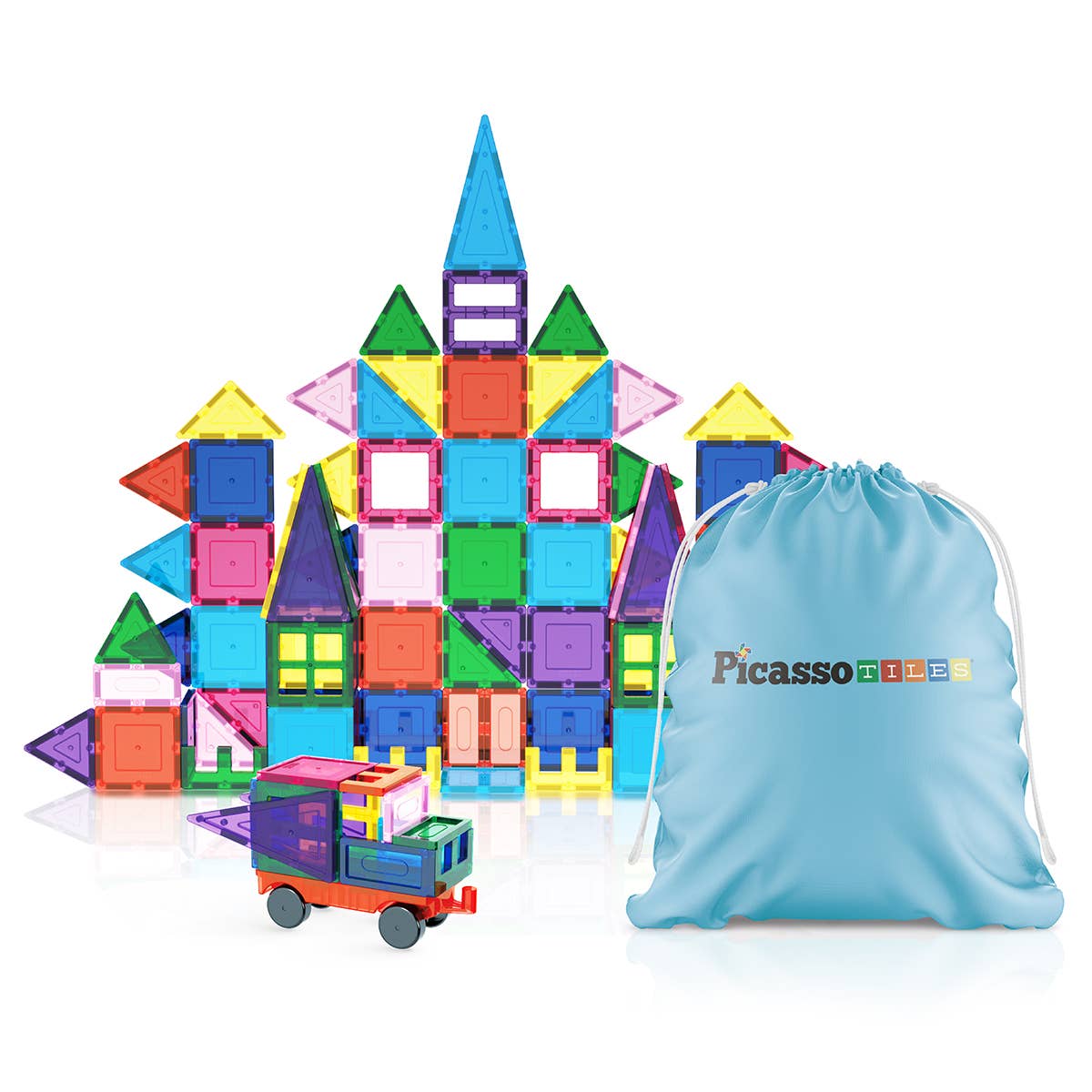 PicassoTiles - PicassoTiles 101pc Magnetic Tile Building Blocks