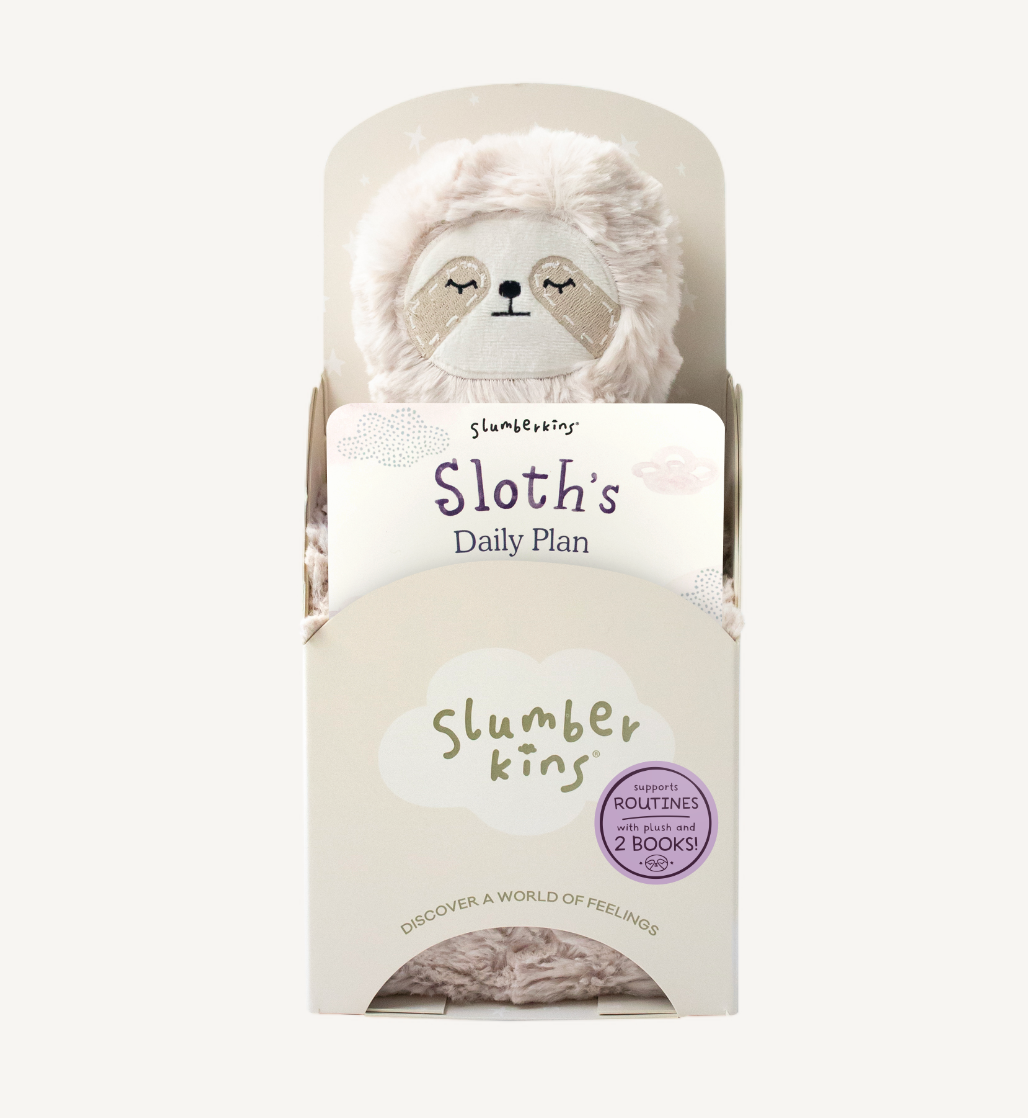 Slumberkins Inc. - Sloth's Routines Plush Snuggler Set - with 2 books!