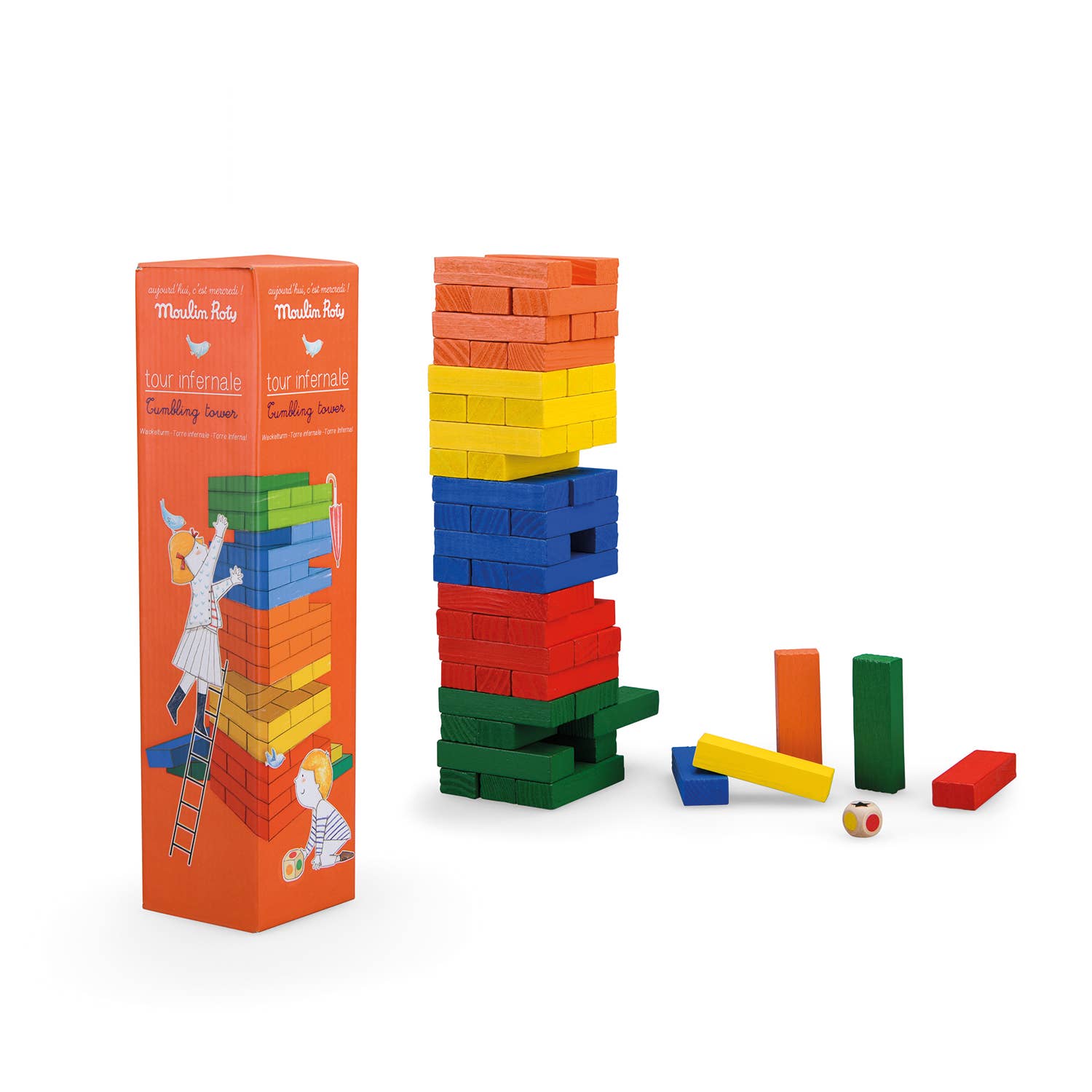 Moulin Roty - Wooden Tumbling Tower - Recreational Toys