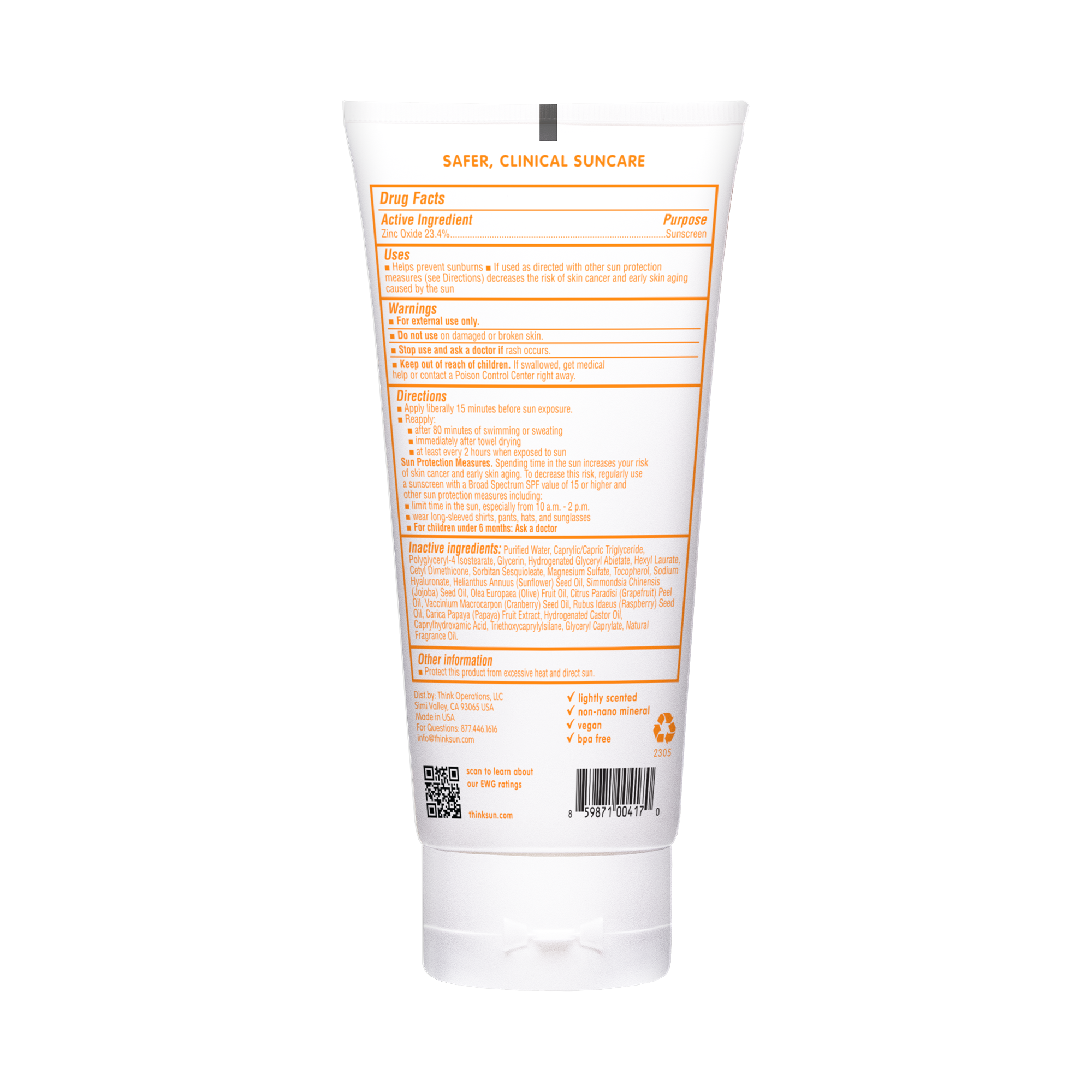 Think - Think Baby SPF 50 Sunscreen (6oz), EWG Rated #2