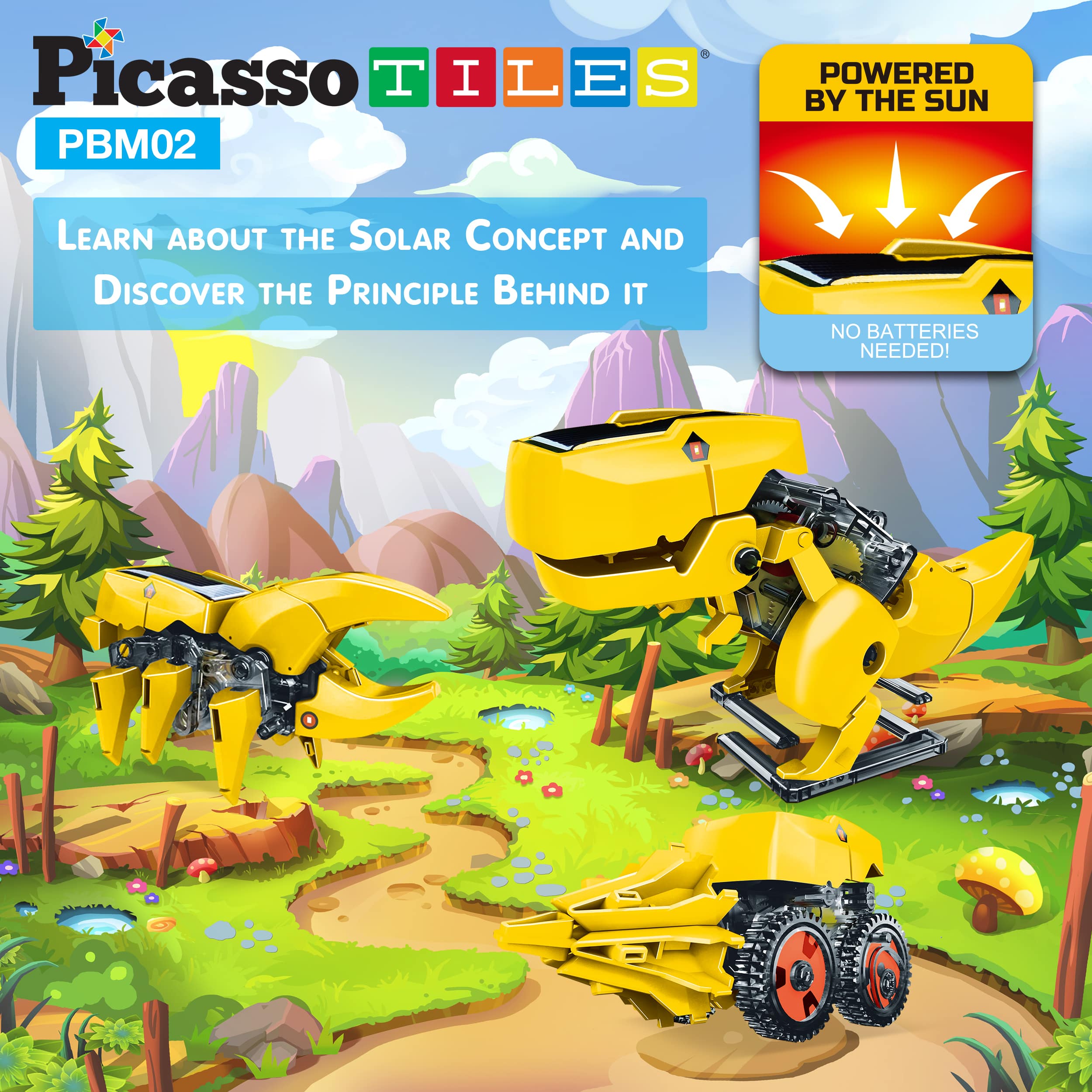 PicassoTiles - Solar Powered Dinosaur Robot