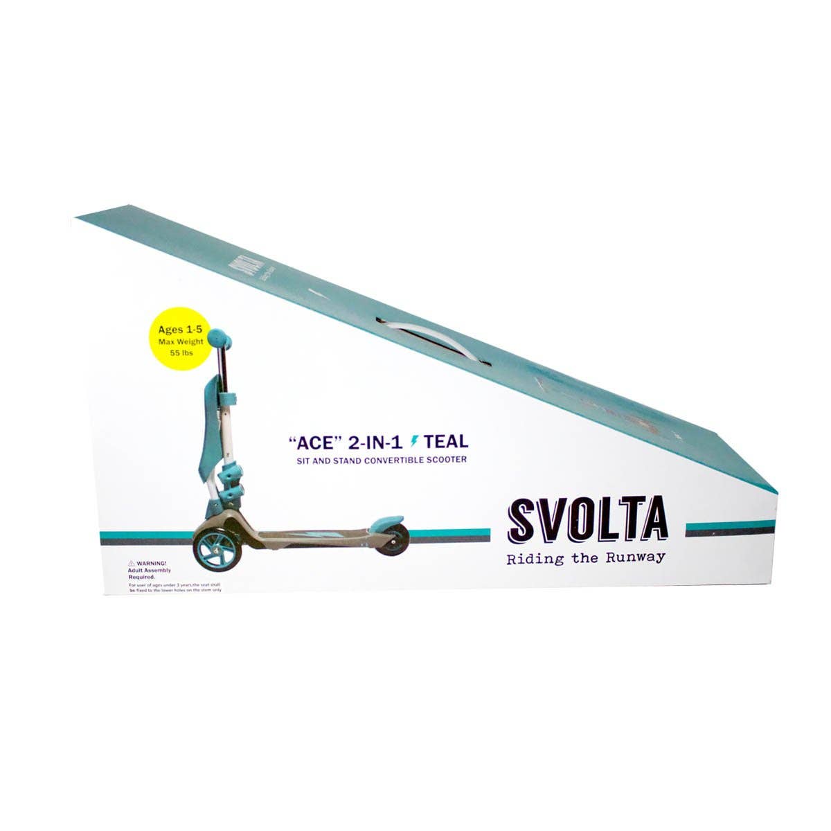 SVOLTA - Ace 2-in-1 Sit and Stand Convertible Scooter - Teal