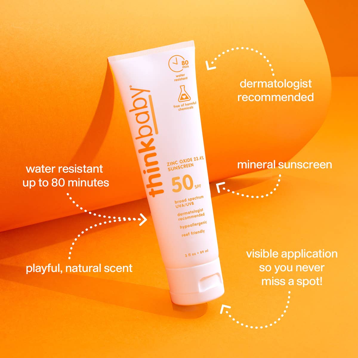 Think - Think Baby SPF 50 Sunscreen (3oz), EWG Rated