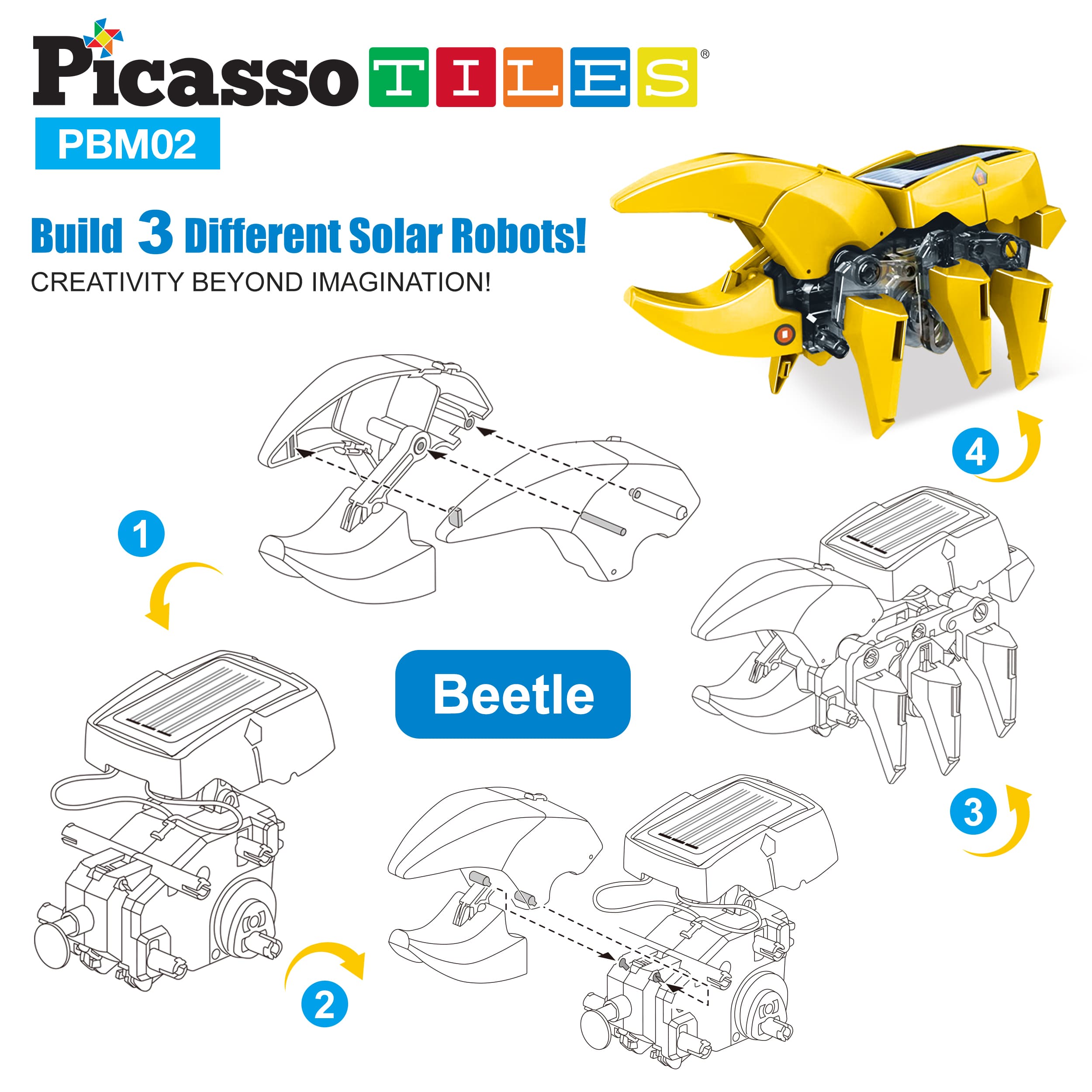 PicassoTiles - Solar Powered Dinosaur Robot