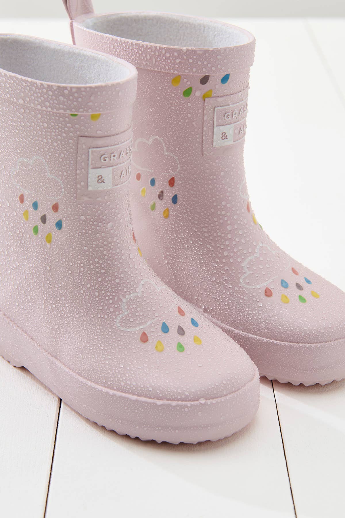 Grass & Air - Little Kids Baby Pink Colour-Revealing Rainboots