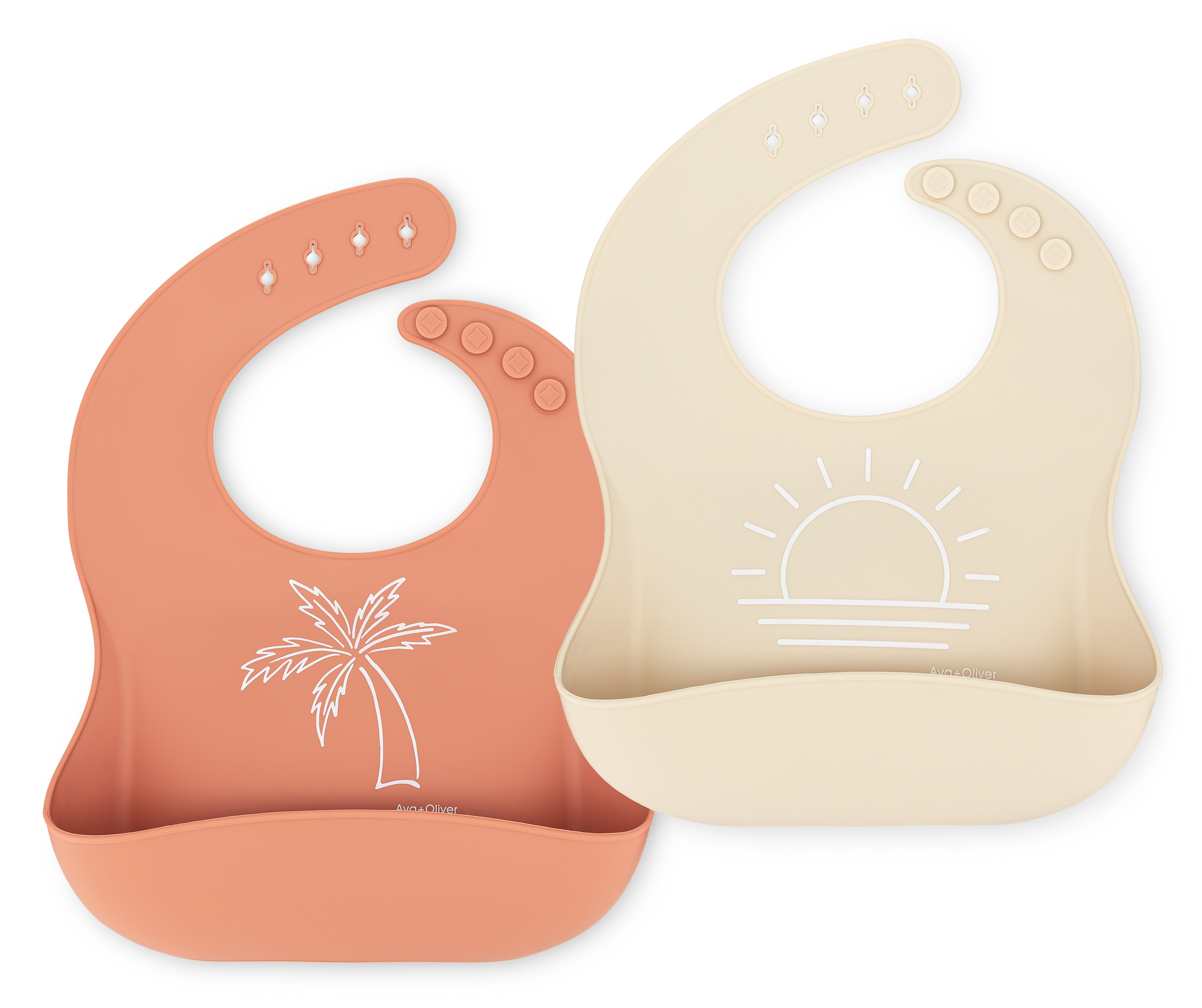 ava + oliver - Peach Sand Bib Set