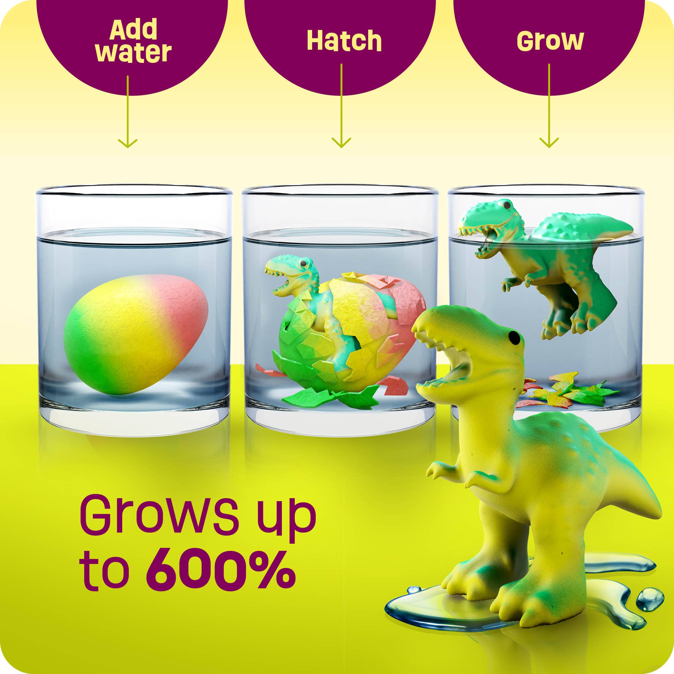 Dan&Darci - Dinosaur Hatching Surprise Eggs for Kids - 6 Pack