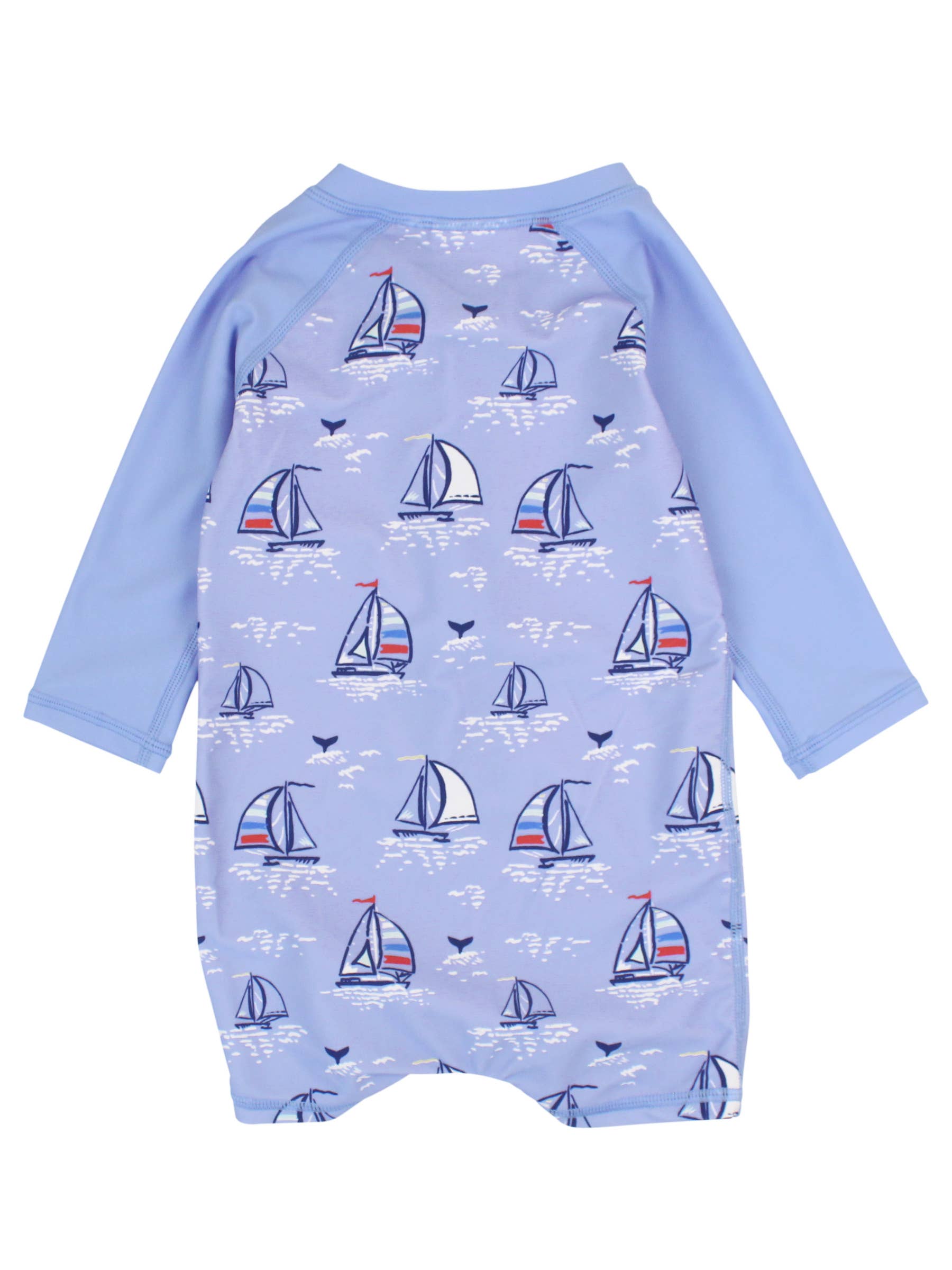 RuffleButts + RuggedButts - Baby Boys Seas the Day Long Sleeve One Piece Rash Guard Swimsuit