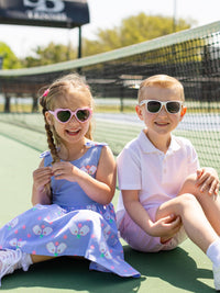 RuffleButts + RuggedButts - Girls Pink Heart Shaped Sunglasses
