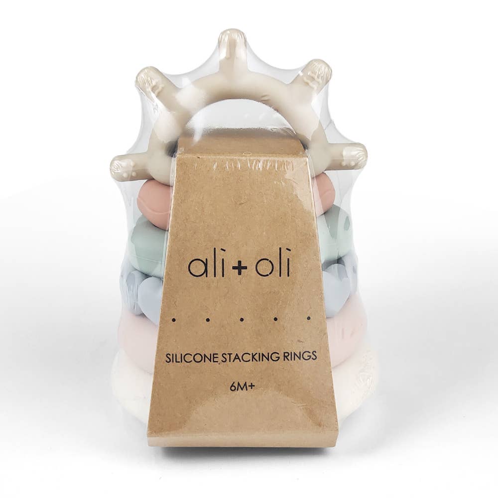 Ali+Oli - Soft Silicone Stacking Ring Tower (6-pc) Sun