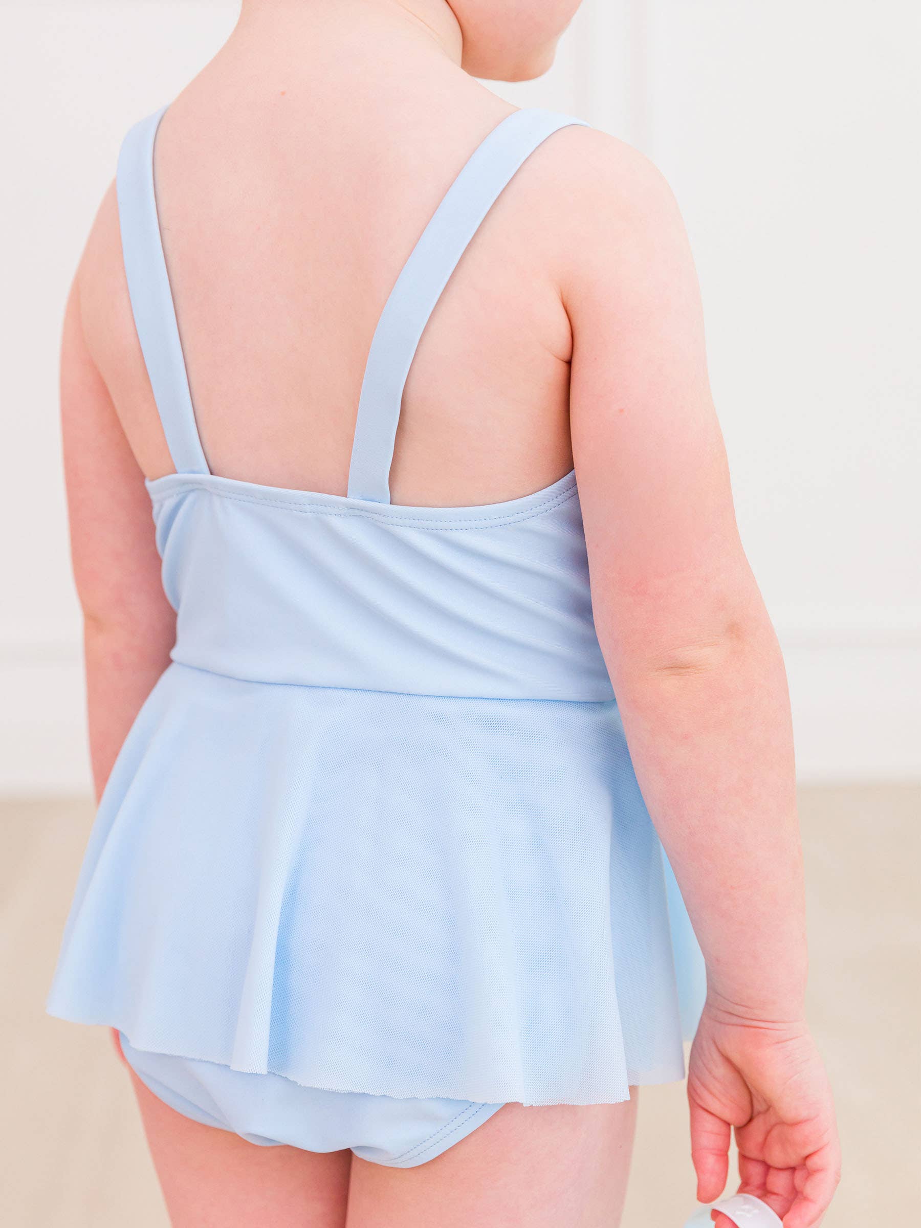 RuffleButts + RuggedButts - Girls Crystal Blue Princess Dress-Up One Piece Swimsuit