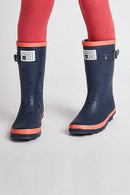 Grass & Air - Older Kids Navy & Coral Rainboots