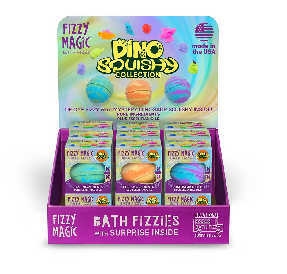Purposeful Bliss - Fizzy Magic - Bath Bombs, Tie Dye Mystery Dinosaur Squishy Inside