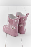 Grass & Air - Pink Bloom Floral Short Colour-Changing Kids Rainboots