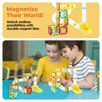 PicassoTiles - 100 Piece Magnetic Marble Run Construction Toy Set PTMG100