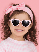RuffleButts + RuggedButts - Girls Pink Heart Shaped Sunglasses