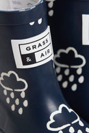 Grass & Air - Kids Navy Color-Revealing Rainboots