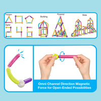PicassoTiles - 100 Piece Magnetic Stick Stacking Construction