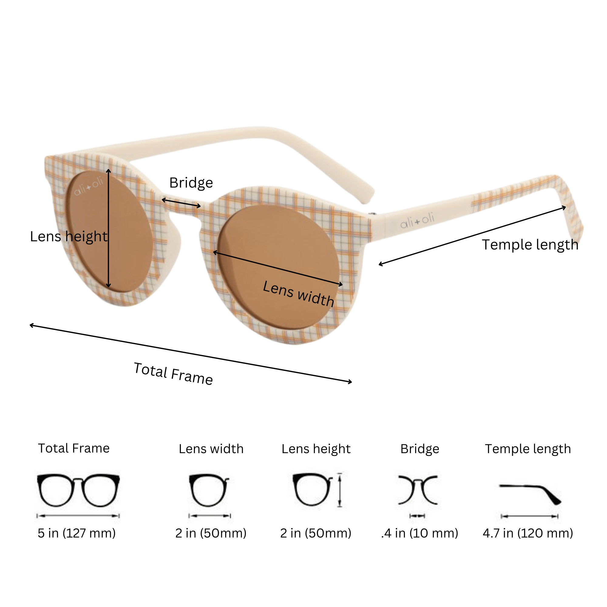 Ali+Oli - Kids Sunglasses Round (Plaid) - Little Stars Toy Store & PlayhouseAli+Oli