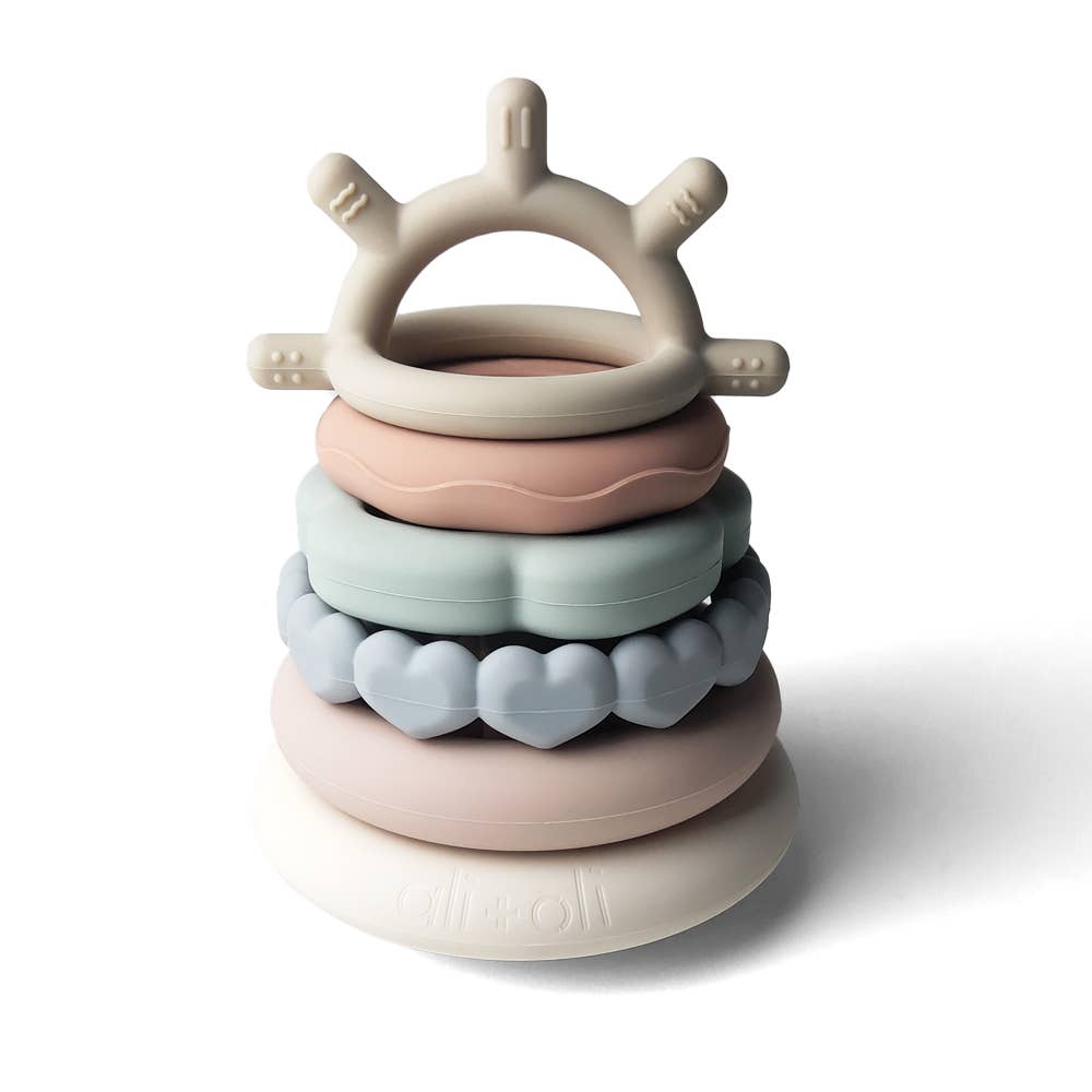 Ali+Oli - Soft Silicone Stacking Ring Tower (6-pc) Sun - Little Stars Toy Store & PlayhouseAli+Oli