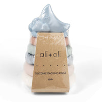 Ali+Oli - Soft Silicone Stacking Ring Tower and Teether - Little Stars Toy Store & PlayhouseAli+Oli