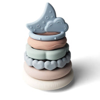 Ali+Oli - Soft Silicone Stacking Ring Tower and Teether - Little Stars Toy Store & PlayhouseAli+Oli