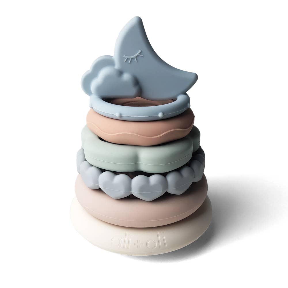 Ali+Oli - Soft Silicone Stacking Ring Tower and Teether - Little Stars Toy Store & PlayhouseAli+Oli