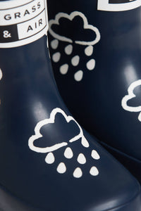 Grass & Air - Kids Navy Color-Revealing Rainboots