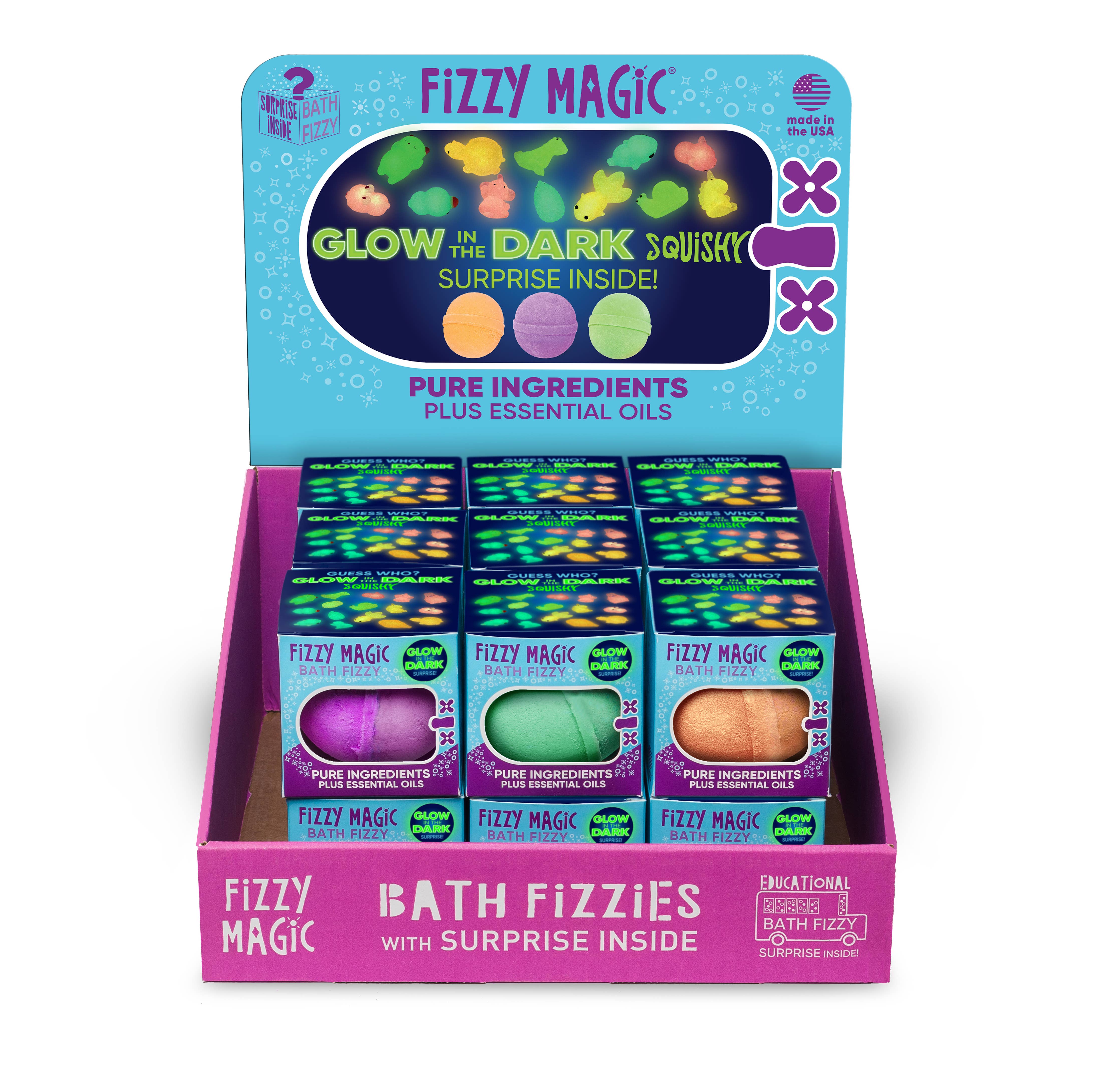 Purposeful Bliss - Fizzy Magic - Bath Bombs with GLOW IN THE DARK surprises, Display