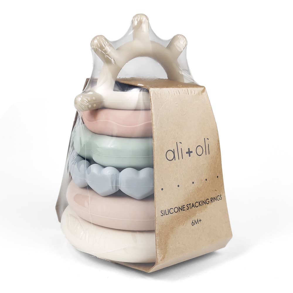 Ali+Oli - Soft Silicone Stacking Ring Tower (6-pc) Sun