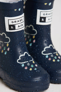 Grass & Air - Kids Navy Color-Revealing Rainboots
