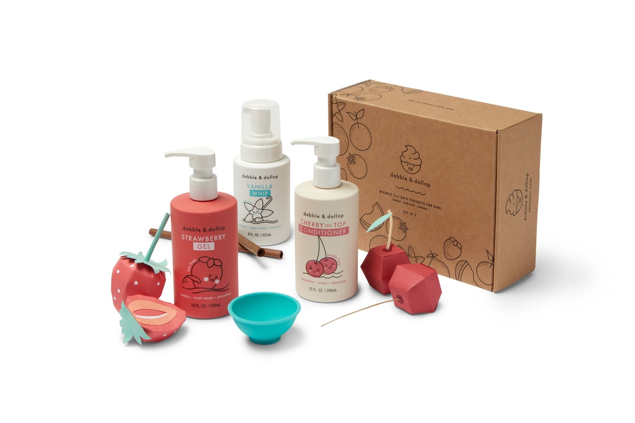 Dabble & Dollop - Cherry Berry Bath Gift Set (incl. mixing bowl) - Little Stars Toy Store & PlayhouseDabble & Dollop