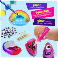Dan&Darci - Kids Rock Painting Kit - Glow in The Dark - Arts & Crafts