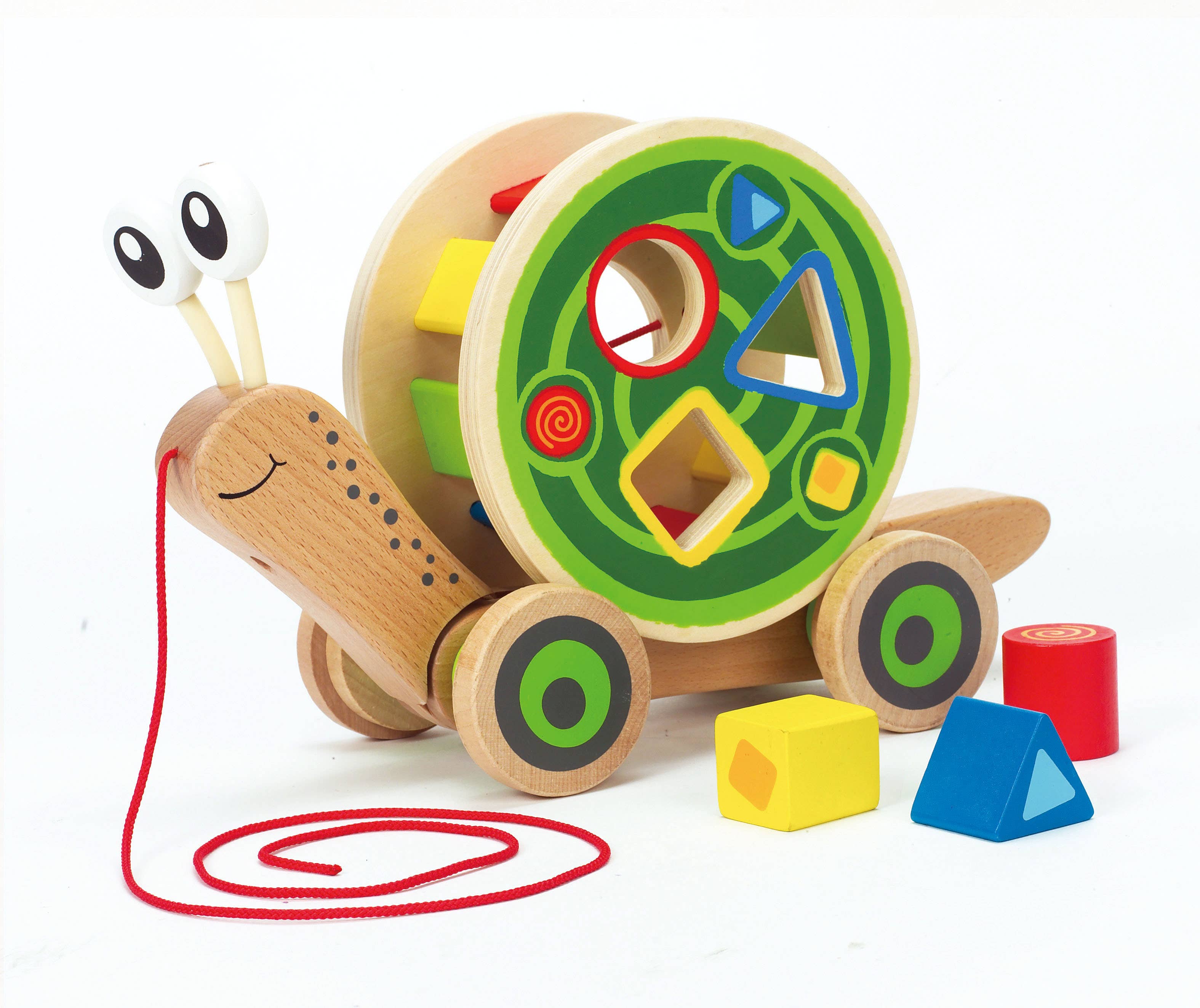 Hape Toys - Hape Walk-A-Long Snail - Pull-Along Toy with Shape Sorting.