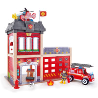 Hape Toys - Hape Fire Station Wooden Playset with Lights & Sounds for 3+