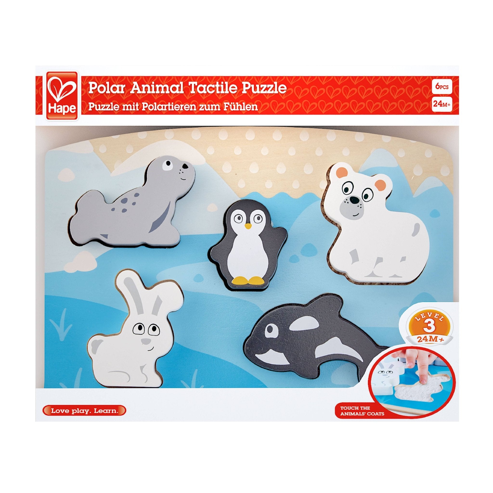 Hape Toys - Polar Animal Tactile Puzzle - Little Stars Toy Store & PlayhouseHape Toys