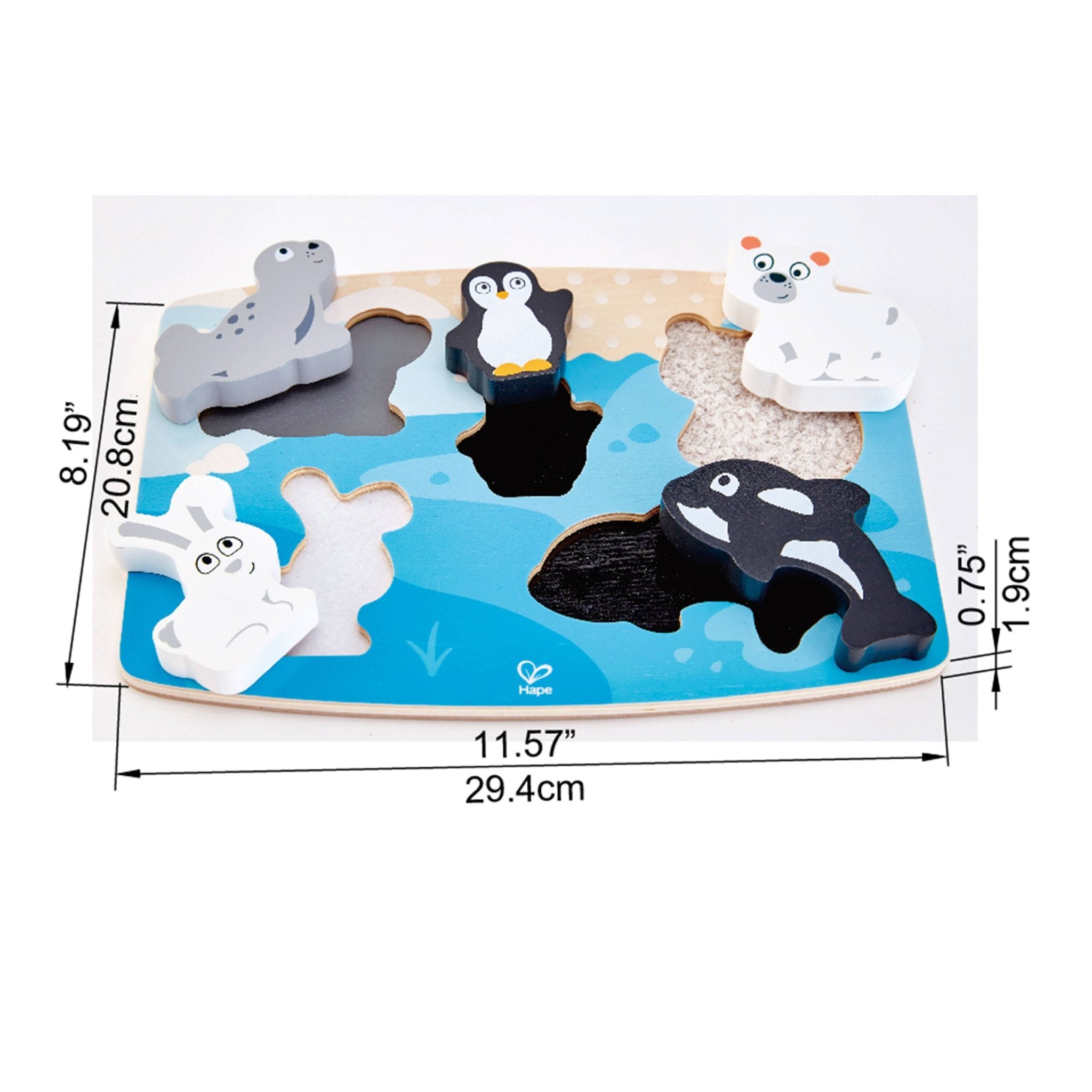 Hape Toys - Polar Animal Tactile Puzzle - Little Stars Toy Store & PlayhouseHape Toys