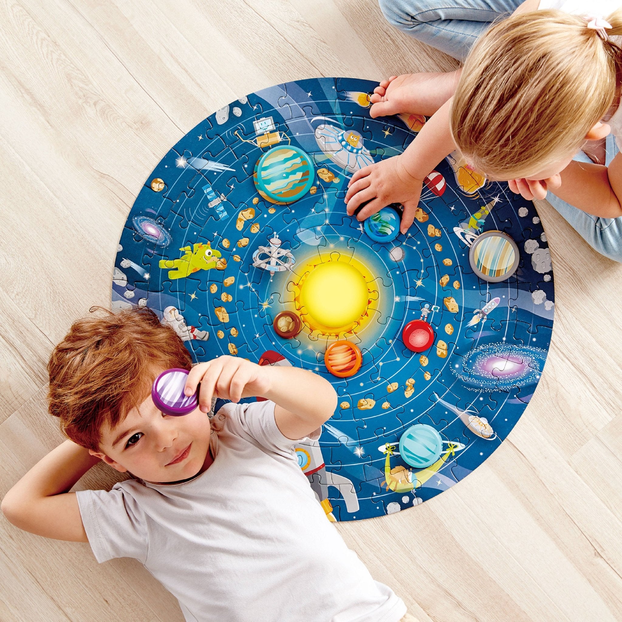 Hape Toys - Solar System Puzzle with LED Light