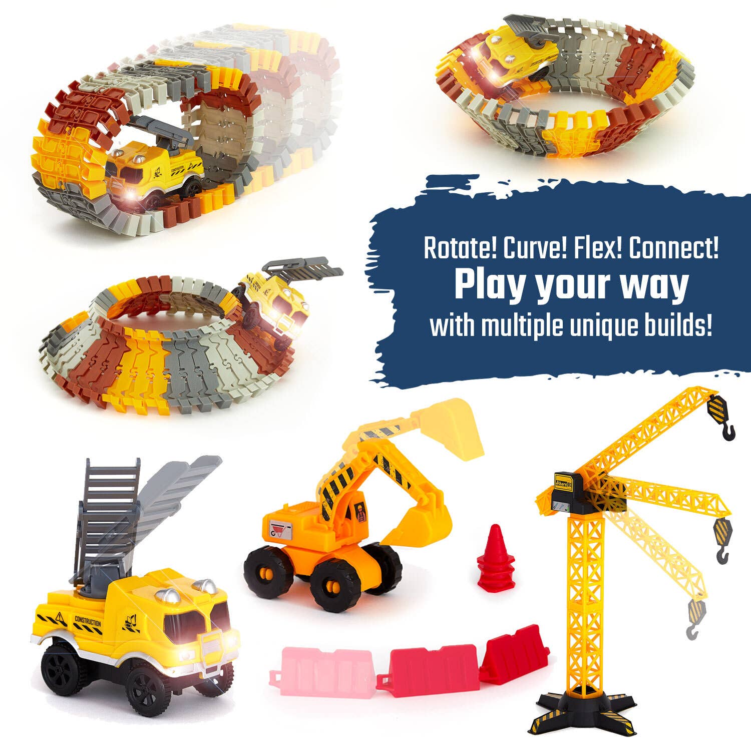 JitteryGit - Construction Toy Track Car Set - STEM Glow in the Dark Toys - Little Stars Toy Store & PlayhouseJitteryGit