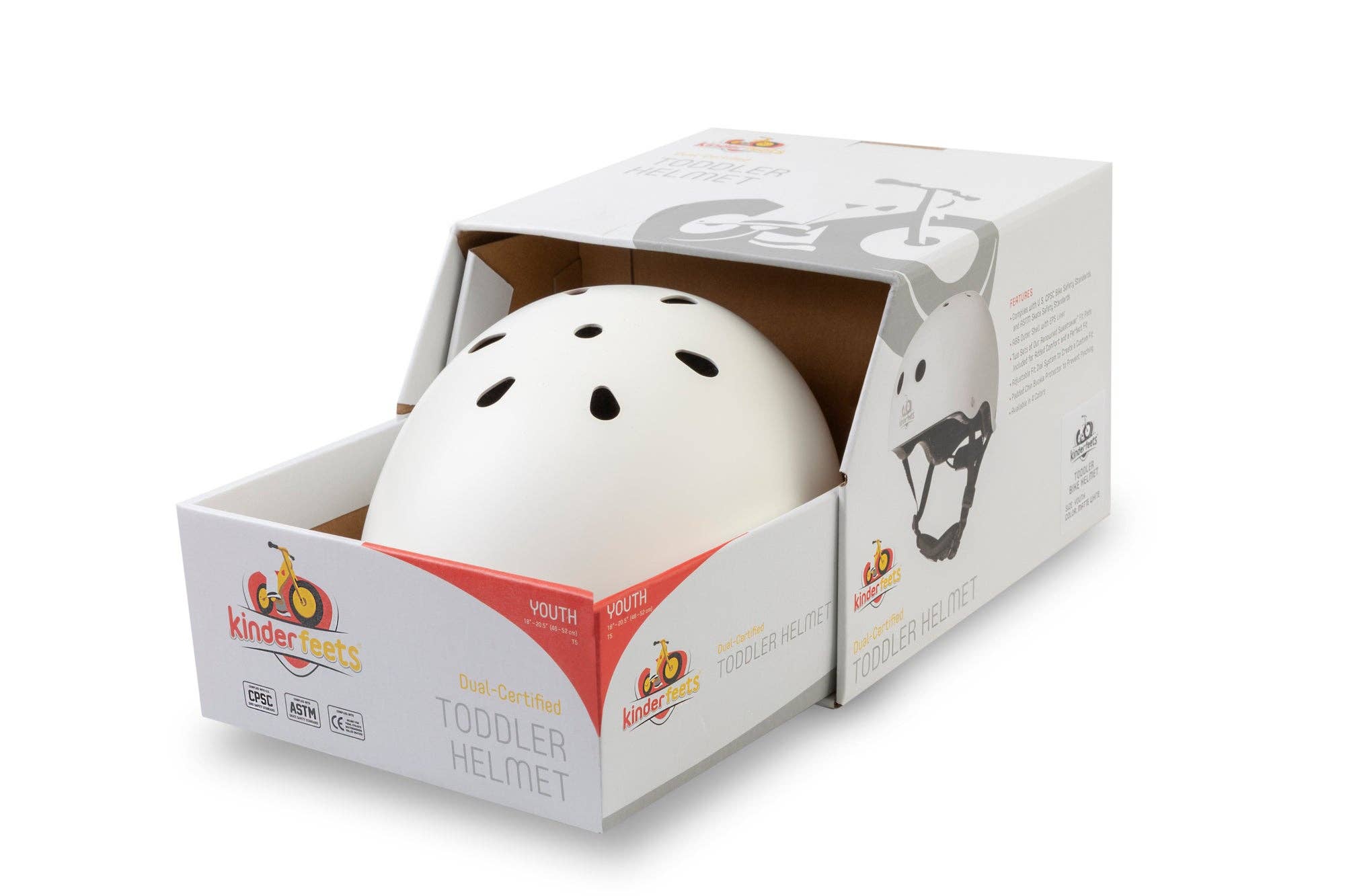 kinderfeets - Toddler Bike Helmet Matte White - Little Stars Toy Store & Playhousekinderfeets