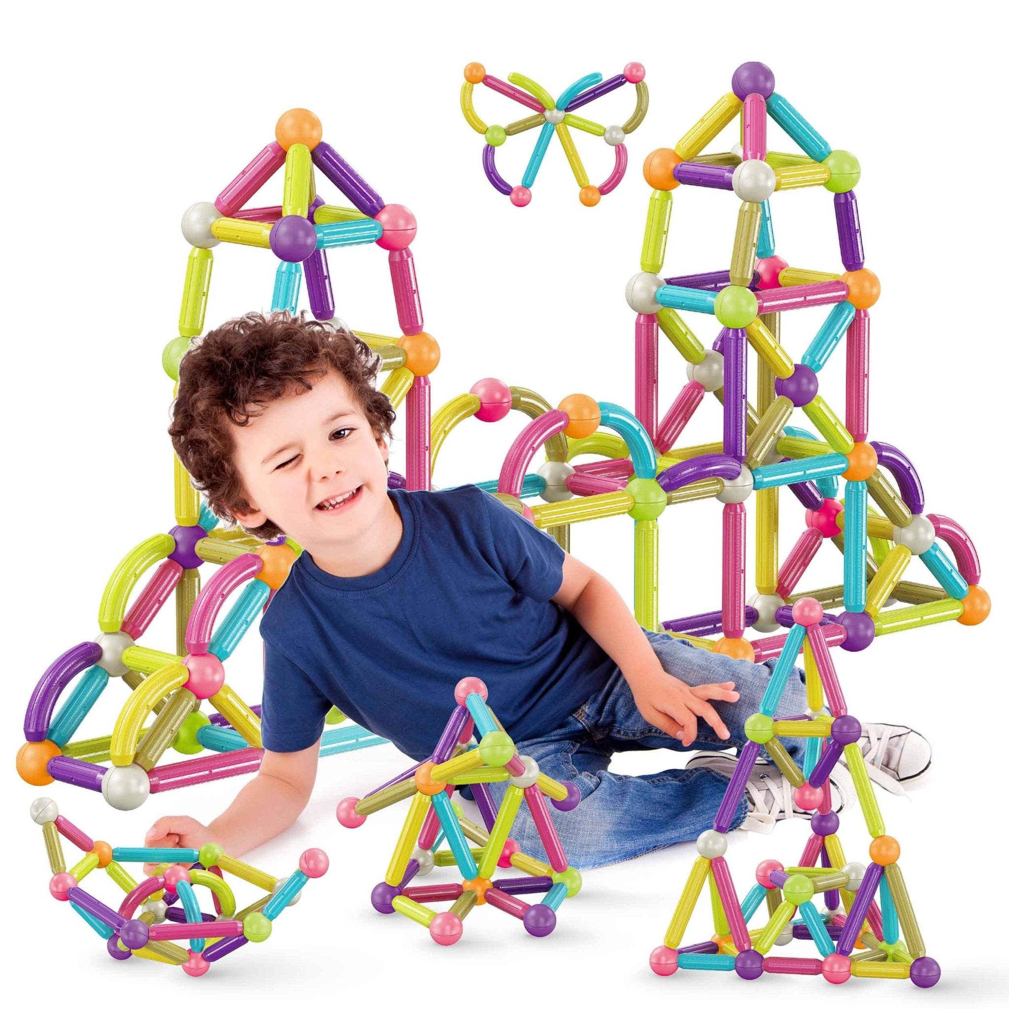 PicassoTiles - 100 Piece Magnetic Stick Stacking Construction - Little Stars Toy Store & PlayhousePicassoTiles