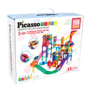 PicassoTiles - 108pc 2-in-1 Magnetic Marble Run Set & Racing Track Set - Little Stars Toy Store & PlayhousePicassoTiles