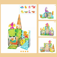 PicassoTiles - 26pc Magnetic Tile Dino Theme Construction Block Set - Little Stars Toy Store & PlayhousePicassoTiles