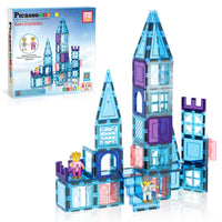PicassoTiles - 72 Piece Magnetic Building Tiles Castle Winter Ice Theme - Little Stars Toy Store & PlayhousePicassoTiles