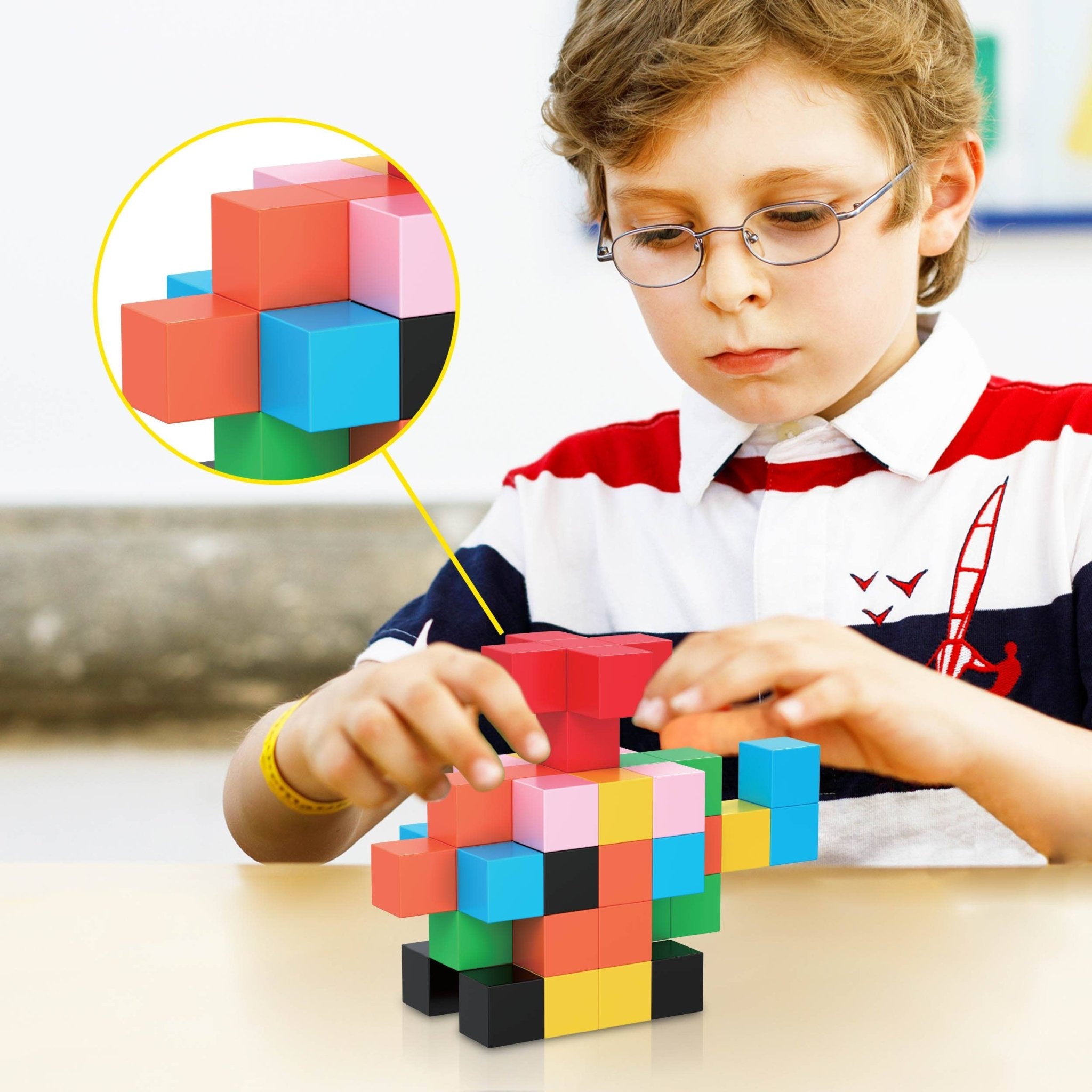 PicassoTiles - Magnet Cube Building Blocks 54 Pieces 1.2" Magnetic Cube Toy