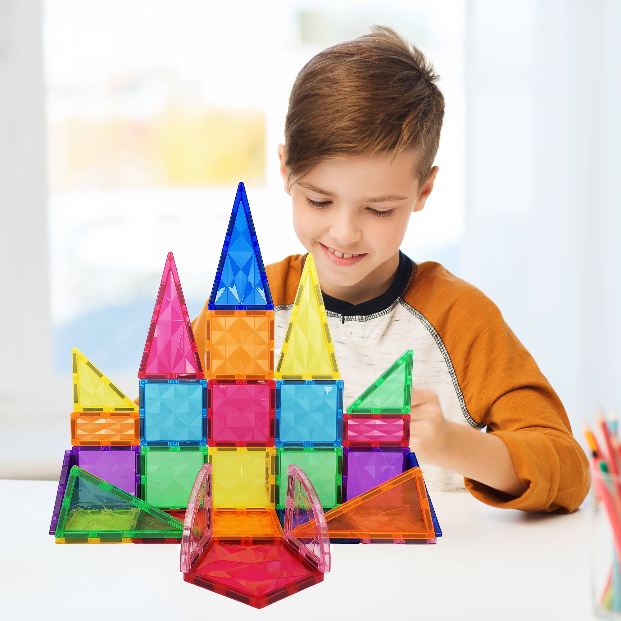 PicassoTiles - PicassoTiles 41 Piece Prism Magnetic Building Block Set