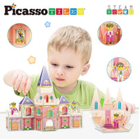 PicassoTiles - Princess Castle Theme Magnet Tile Building Blocks Toy Set - Little Stars Toy Store & PlayhousePicassoTiles
