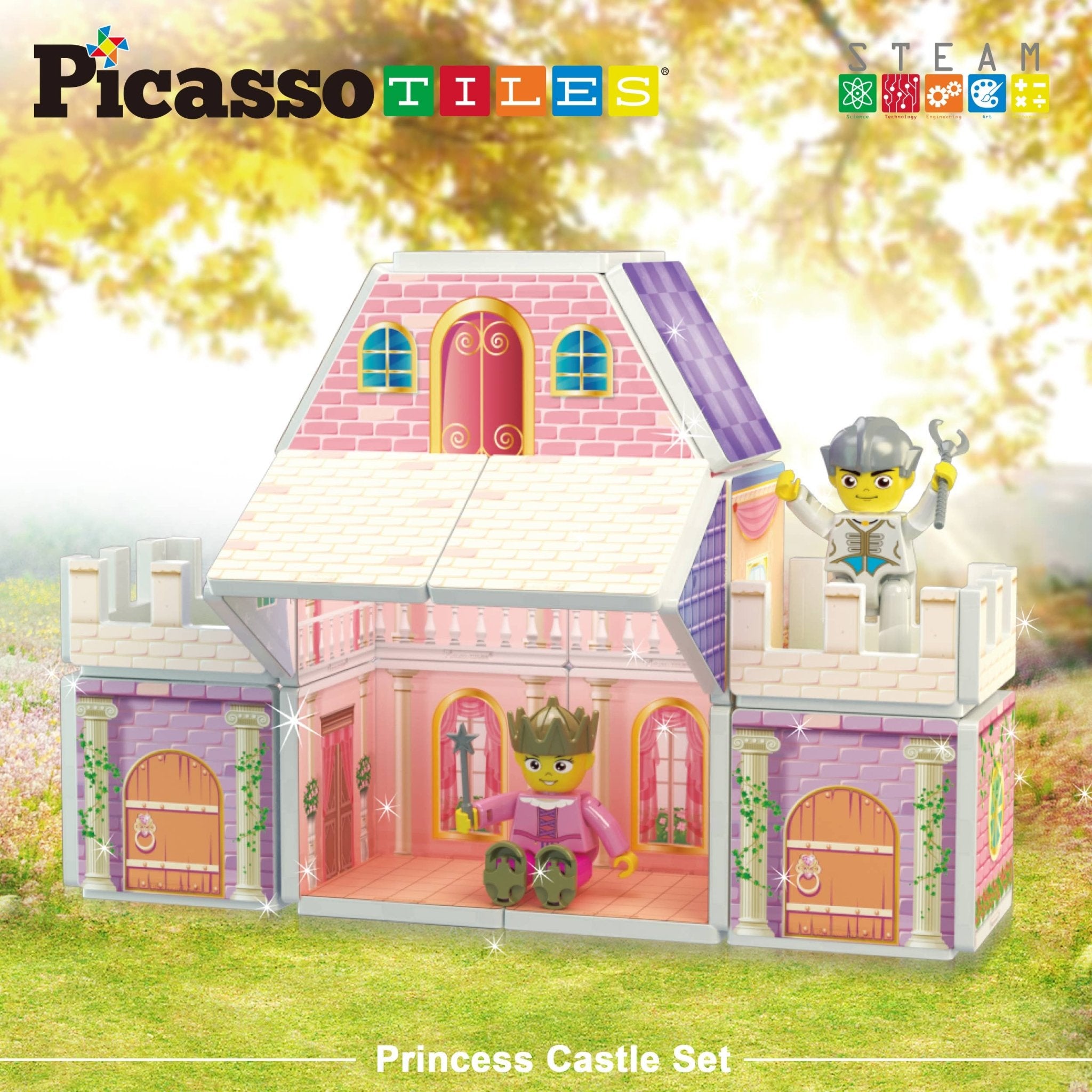 PicassoTiles - Princess Castle Theme Magnet Tile Building Blocks Toy Set - Little Stars Toy Store & PlayhousePicassoTiles