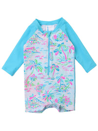 RuffleButts + RuggedButts - Baby Boys Tropical Resort Long Sleeve One Piece Rash Guard Swimsuit - Little Stars Toy Store & PlayhouseRuffleButts + RuggedButts